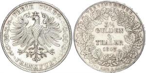 2 Thaler Ville libre de Francfort Argent 