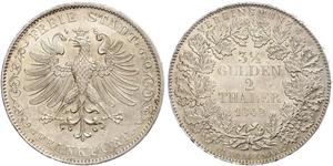 2 Thaler Ville libre de Francfort Argent 