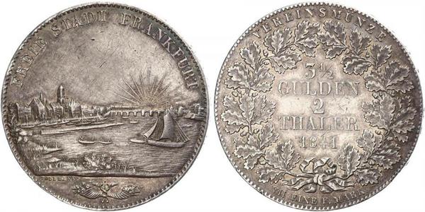 2 Thaler Ville libre de Francfort Argent 