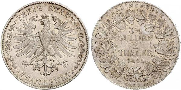 2 Thaler Ville libre de Francfort Argent 