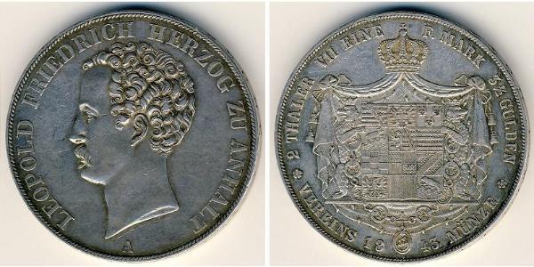 2 Thaler Anhalt (1806 - 1918) Argento Leopoldo IV di Anhalt-Dessau (1794 – 1871)