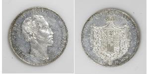 2 Thaler Anhalt-Bernburg (1603 - 1863) Argento Alessandro Carlo di Anhalt-Bernburg(1805 – 1863)