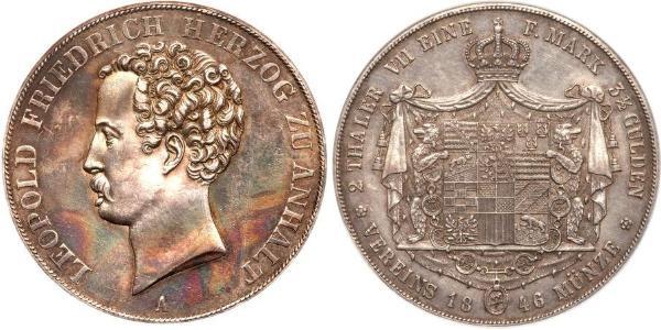 2 Thaler Anhalt-Dessau (1603 -1863) Argento Leopoldo IV di Anhalt-Dessau (1794 – 1871)