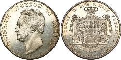 2 Thaler Anhalt-Köthen (1603 -1853) Argento Enrico di Anhalt-Köthen (1778 –1847)