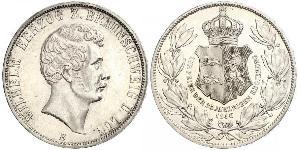 2 Thaler Ducato di Brunswick (1815 - 1918) Argento Guglielmo VIII di Brunswick