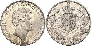 2 Thaler Ducato di Brunswick (1815 - 1918) Argento Guglielmo VIII di Brunswick