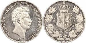 2 Thaler Ducato di Brunswick (1815 - 1918) Argento Guglielmo VIII di Brunswick