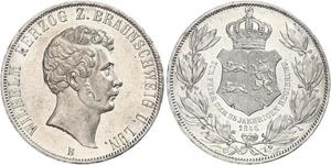 2 Thaler Ducato di Brunswick (1815 - 1918) Argento Guglielmo VIII di Brunswick