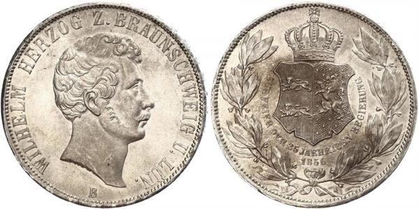 2 Thaler Ducato di Brunswick (1815 - 1918) Argento Guglielmo VIII di Brunswick