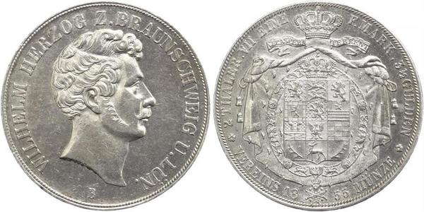 2 Thaler Ducato di Brunswick (1815 - 1918) Argento Guglielmo VIII di Brunswick