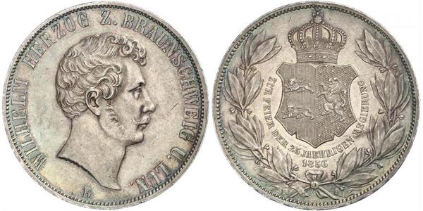 2 Thaler Ducato di Brunswick (1815 - 1918) Argento Guglielmo VIII di Brunswick