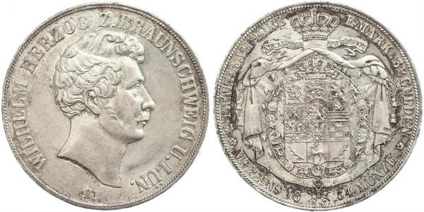 2 Thaler Ducato di Brunswick (1815 - 1918) Argento Guglielmo VIII di Brunswick