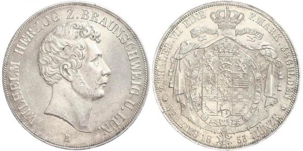 2 Thaler Ducato di Brunswick (1815 - 1918) Argento Guglielmo VIII di Brunswick