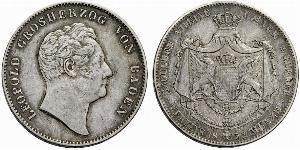 2 Thaler Grand Duchy of Baden (1806-1918) Argento Leopoldo di Baden(1790 – 1852)