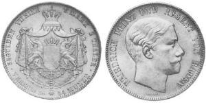 2 Thaler Grand Duchy of Baden (1806-1918) Argento Federico I di Baden (1826 - 1907)