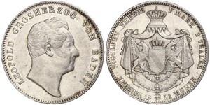 2 Thaler Grand Duchy of Baden (1806-1918) Argento Leopoldo di Baden(1790 – 1852)