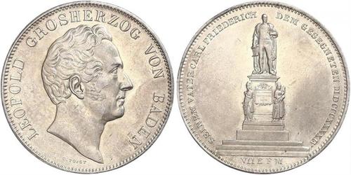 2 Thaler Grand Duchy of Baden (1806-1918) Argento Leopoldo di Baden(1790 – 1852)