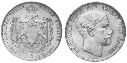 2 Thaler Grand Duchy of Baden (1806-1918) Argento Federico I di Baden (1826 - 1907)