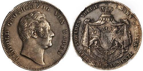 2 Thaler Grand Duchy of Baden (1806-1918) Argento Leopoldo di Baden(1790 – 1852)