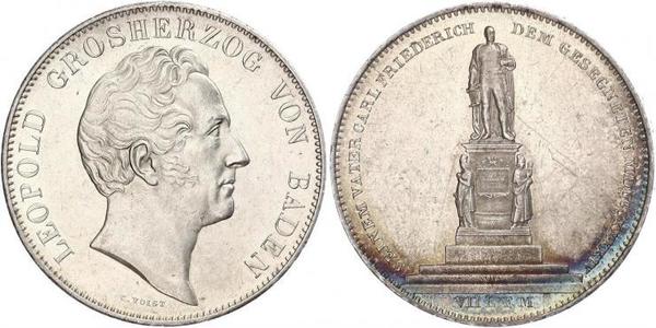 2 Thaler Grand Duchy of Baden (1806-1918) Argento Leopoldo di Baden(1790 – 1852)