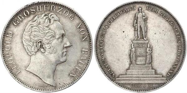 2 Thaler Grand Duchy of Baden (1806-1918) Argento Leopoldo di Baden(1790 – 1852)