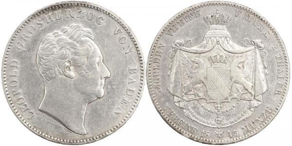 2 Thaler Grand Duchy of Baden (1806-1918) Argento Leopoldo di Baden(1790 – 1852)