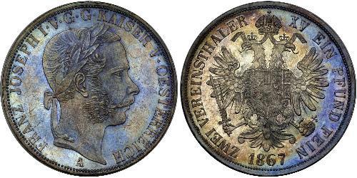 2 Thaler Impero austriaco (1804-1867) Argento Franz Joseph I (1830 - 1916)