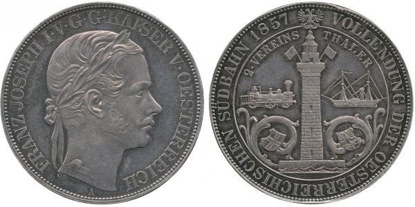2 Thaler Impero austriaco (1804-1867) Argento Franz Joseph I (1830 - 1916)