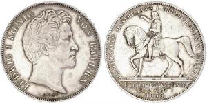 2 Thaler Regno di Baviera (1806 - 1918) Argento Ludovico I di Baviera (re)(1786 – 1868)