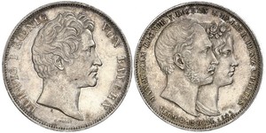 2 Thaler Regno di Baviera (1806 - 1918) Argento Ludovico I di Baviera (re)(1786 – 1868)