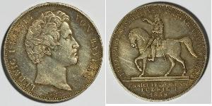 2 Thaler Regno di Baviera (1806 - 1918) Argento Ludovico I di Baviera (re)(1786 – 1868)