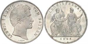 2 Thaler Regno di Baviera (1806 - 1918) Argento Ludovico I di Baviera (re)(1786 – 1868)