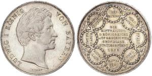 2 Thaler Regno di Baviera (1806 - 1918) Argento Ludovico I di Baviera (re)(1786 – 1868)