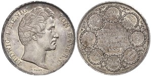 2 Thaler Regno di Baviera (1806 - 1918) Argento Ludovico I di Baviera (re)(1786 – 1868)