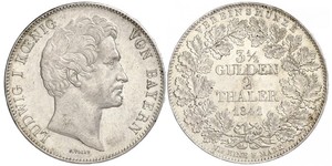 2 Thaler Regno di Baviera (1806 - 1918) Argento Ludovico I di Baviera (re)(1786 – 1868)