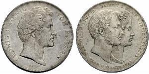 2 Thaler Regno di Baviera (1806 - 1918) Argento Ludovico I di Baviera (re)(1786 – 1868)