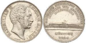 2 Thaler Regno di Baviera (1806 - 1918) Argento Massimiliano II di Baviera(1811 - 1864)