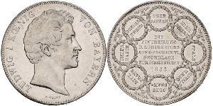 2 Thaler Regno di Baviera (1806 - 1918) Argento Ludovico I di Baviera (re)(1786 – 1868)