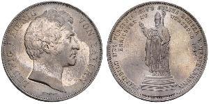 2 Thaler Regno di Baviera (1806 - 1918) Argento Ludovico I di Baviera (re)(1786 – 1868)