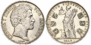 2 Thaler Regno di Baviera (1806 - 1918) Argento Ludovico I di Baviera (re)(1786 – 1868)