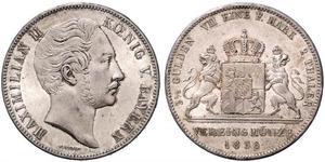 2 Thaler Regno di Baviera (1806 - 1918) Argento Massimiliano II di Baviera(1811 - 1864)