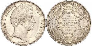 2 Thaler Regno di Baviera (1806 - 1918) Argento Ludovico I di Baviera (re)(1786 – 1868)