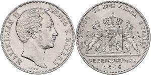 2 Thaler Regno di Baviera (1806 - 1918) Argento Massimiliano II di Baviera(1811 - 1864)