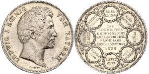 2 Thaler Regno di Baviera (1806 - 1918) Argento Ludovico I di Baviera (re)(1786 – 1868)