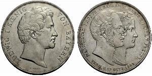 2 Thaler Regno di Baviera (1806 - 1918) Argento Ludovico I di Baviera (re)(1786 – 1868)