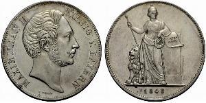 2 Thaler Regno di Baviera (1806 - 1918) Argento Massimiliano II di Baviera(1811 - 1864)
