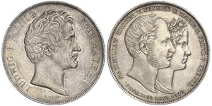 2 Thaler Regno di Baviera (1806 - 1918) Argento Ludovico I di Baviera (re)(1786 – 1868)