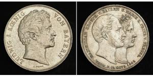 2 Thaler Regno di Baviera (1806 - 1918) Argento Ludovico I di Baviera (re)(1786 – 1868)