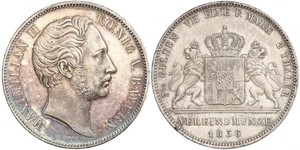 2 Thaler Regno di Baviera (1806 - 1918) Argento Massimiliano II di Baviera(1811 - 1864)