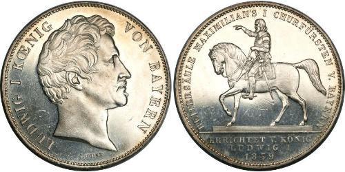 2 Thaler Regno di Baviera (1806 - 1918) Argento Ludovico I di Baviera (re)(1786 – 1868)